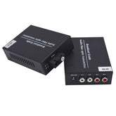 Bidirectional 2 Port Audio Fiber Converters A Set,Unbalanced Analog RCA Audio Extender Over Fiber,SC Singlmode Single Fiber Up 20Km Multimode 500m for Broadcasting Intercom System